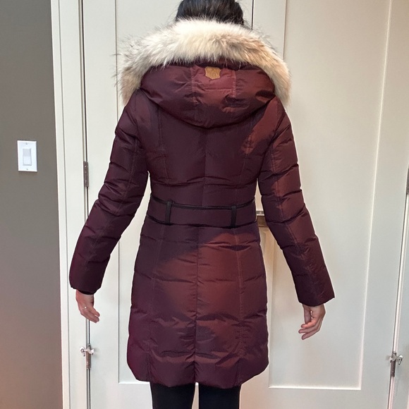 Mackage Down Burgundy Coat with Coyote Fur (Size X-small) - Picture 13 of 15